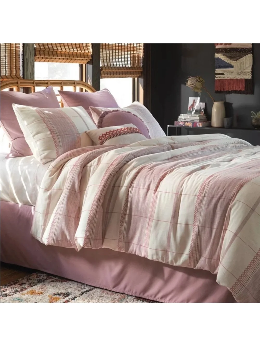 Threshold Pink and White 8-Piece Printed Comforter Set